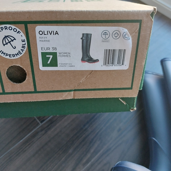 Kamik Olivia Rain Boot Rubber Blue Pink Mid Calf - Picture 6 of 6